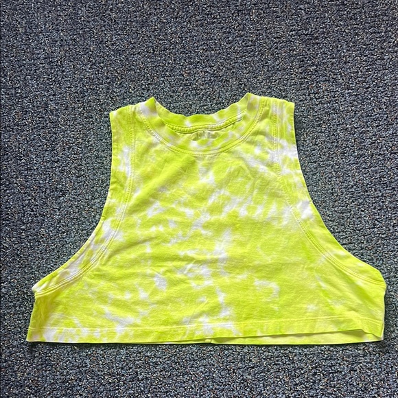 lululemon athletica Tops - Neon Yellow Tie-Dye Crop Tank Top - Women